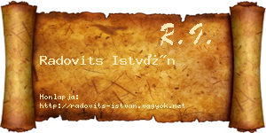 Radovits István névjegykártya